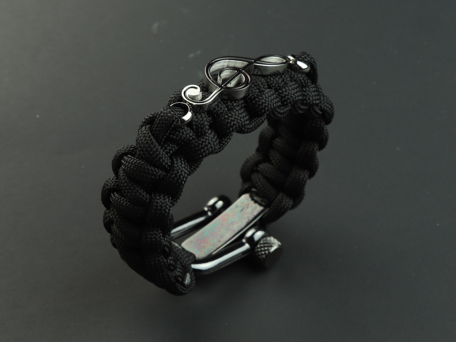 550 Paracord Starry Night-Silver with Black USA Made Nylon Type